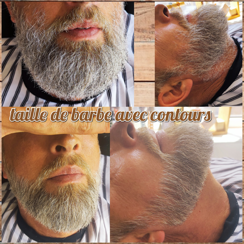 Une belle taille de barbe avec le contour du visage